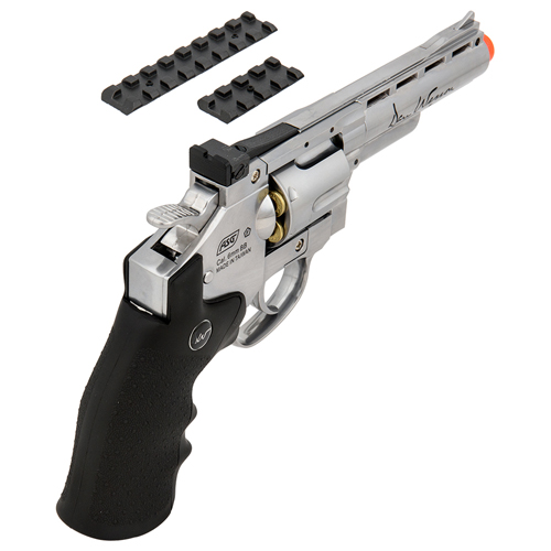 Dan Wesson 4 Inch Silver Airsoft Revolver - 440 FPS (Mag: ASG16186)