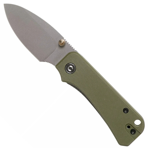 Baby Banter Folding Knife - Green Micarta Handle: Experience the elegance and functionality of this folding knife with a striking green Micarta handle.