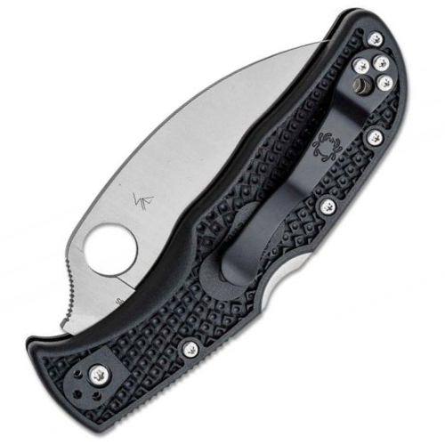 Endela Wharncliffe Folding Knife - Serrated Edge - Black 