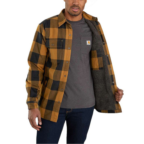 Relaxed Fit Heavywight Flannel Sherpa-Lined Shirt Jacket