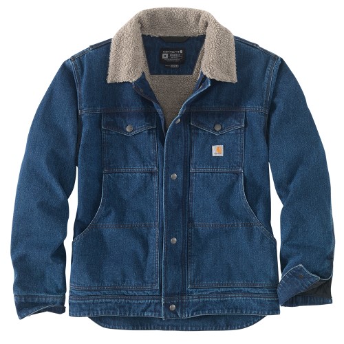 Relaxed Fit Denim Sherpa-Lined Jacket