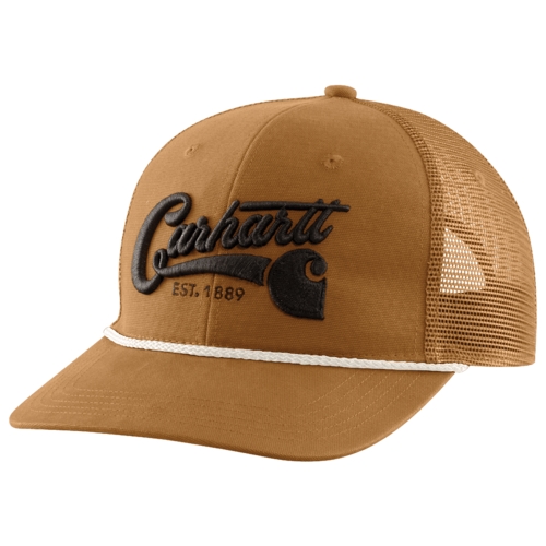 Canvas Mesh-Back Script Cap