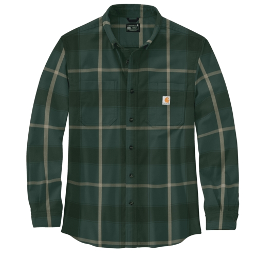 Rugged Flex Relaxed Fit Midweight Flannel Long-Sleeve Plaid Shirt