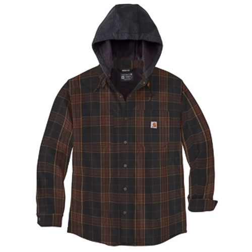 Rugged Flex Relaxed Fit Flannel Fleece Lined Hooded Shirt Jac