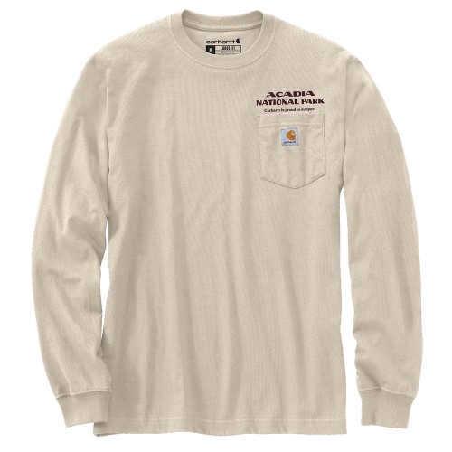 Loose Fit Heavyweight Long-Sleeve Acadia National Park Graphic T-Shirt