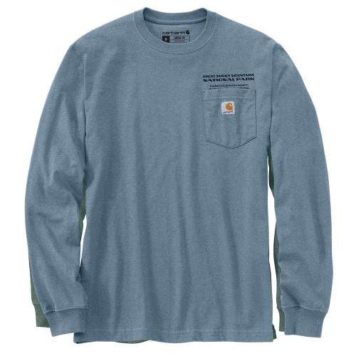 Loose Fit Heavyweight Long-Sleeve Smoky Mountain National Park Graphic T-Shirt