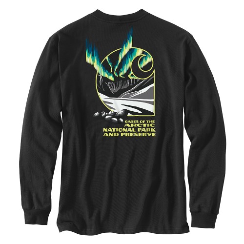 Loose Fit Heavyweight Long-Sleeve Gates of the Arctic National Park Graphic T-Shirt