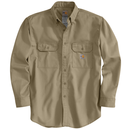 Men's Flame-Resistant Loose Fit Midweight Twill Shirt with Pocket Flap