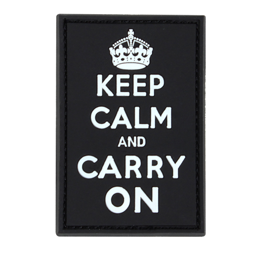 Condor PVC Keep-Calm Carry-On Moral Patches - White