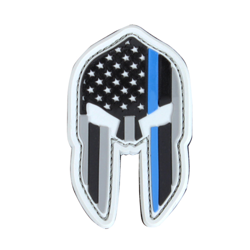 Spartan Helmet Patches - Thin Blue Line