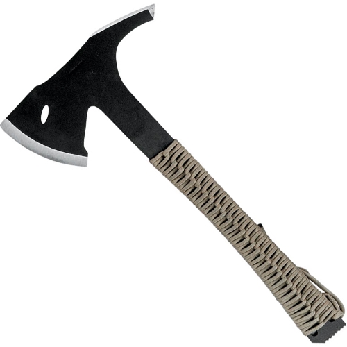 Sentinel Axe - Desert. A desert-themed axe with cord for versatile outdoor use. Craftsmanship meets functionality. 