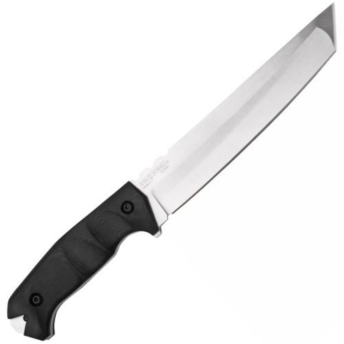 San Mai Large Warcraft Tanto Fixed Knife 7.5 Inch - Black Handle