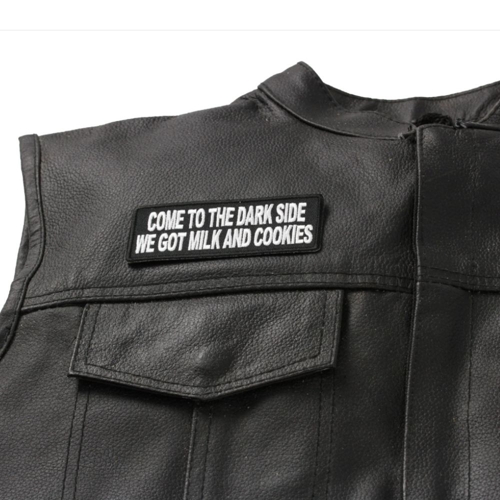 Come To The Dark Side We Got Milk and Cookies Funny Iron-on Patch