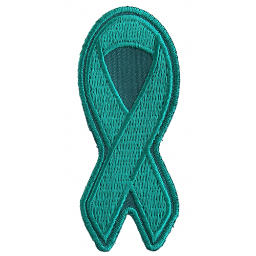 CP 3x1.25 Inch PTSD Awareness Ribbon Patch - Teal