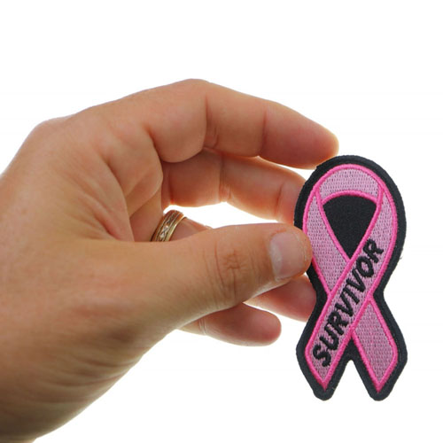 Breast Cancer Survivor Pink Ribbon Embroidered Patch