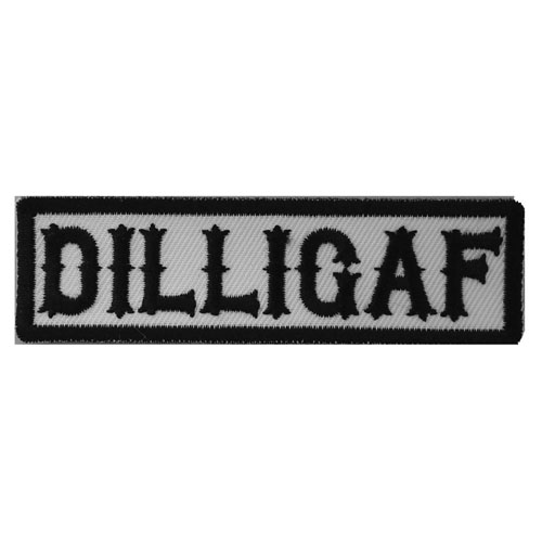 Dilligaf Patch Black On White - 3.5x1 inch