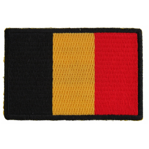 Belgium Flag Patch - 3x2 Inch
