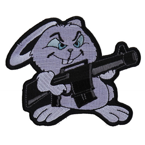 Machine Gun Bunny Rabbit Embroidered Patch
