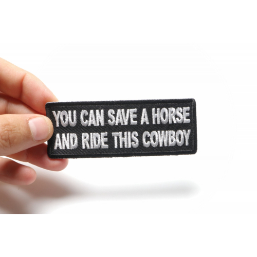 You can Save a Horse and Ride This Cowboy Biker Patch