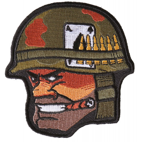 Soldier Cigar Ace of Spades Bullets and Helmet Patch 3x3.3 Inch