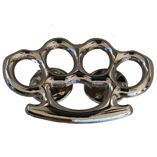 Silver Knuckle Pin - 1.5x1 Inch