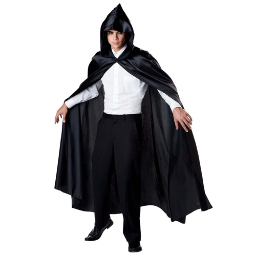 75 Inch Black Hooded Cape