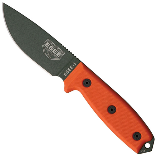ESEE Model 3 Orange G-10 Handle Fixed Knife