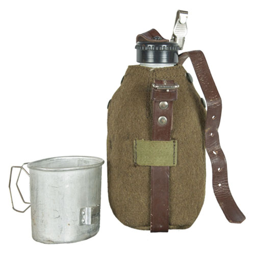 ROMANIAN ALUMINUM CANTEEN W/FELT COVER