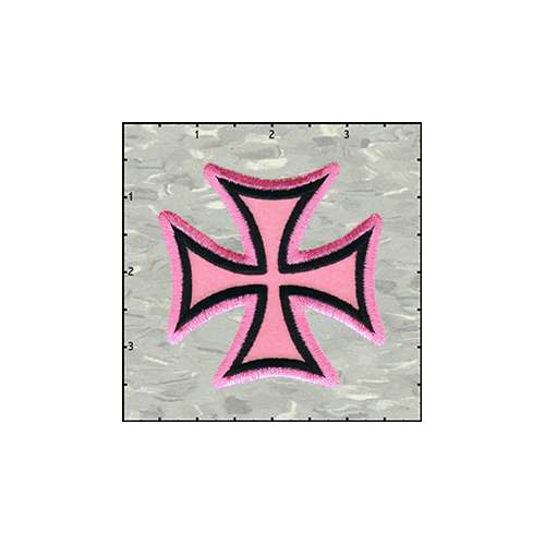 Maltese Cross Velveteen 3 Inches Pink Patch