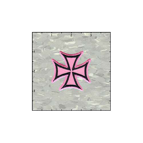 Maltese Cross Velveteen 2 Inches Pink patch