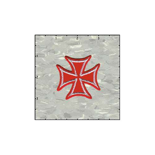 Maltese Cross Velveteen 2 Inches Red patch