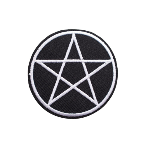 2.75 Inch Pentagram Deluxe White Patch
