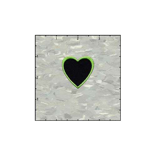 Fuzzy Dude Heart Black Middle Green Lime