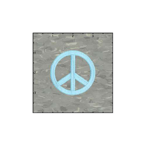 Peace Cutout 2.25 Inches Neon Blue Patch