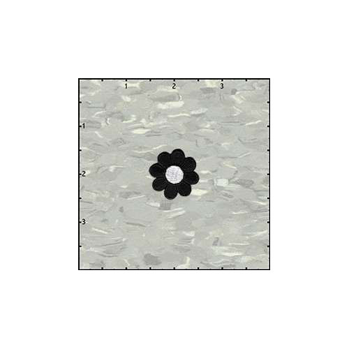Flower Daisy 1 Inches Black And White Patch