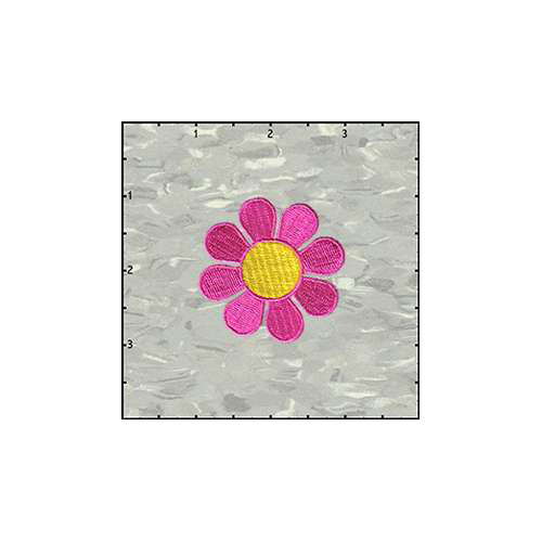 Flower Daisy 2 Inches Pink Bright And Yellow Patch