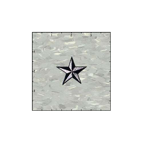 Star 3-D Silver And Black Patch