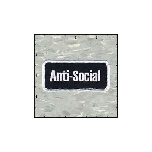 Name Tag Rectangle Anti-Social Patch