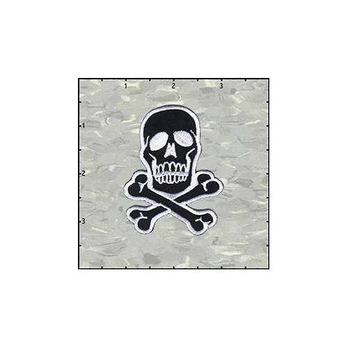 Skull Classic 2.75 Inches White on Black Patch