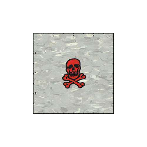 Skull Classic 1.5 Inches Black on Red Patch