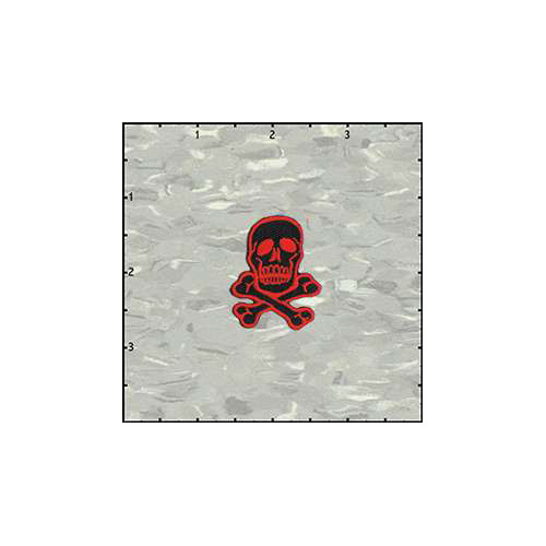 Skull Classic 1.5 Inches Red on Black Patch