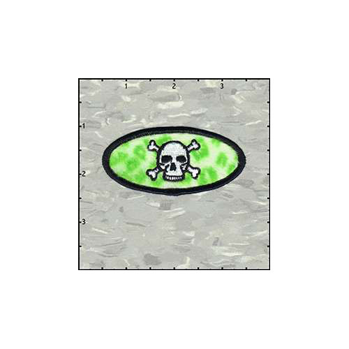 Name Tag Skull Classic Leopard Lime Green Plush Patch