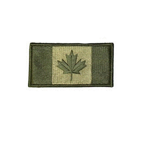 Large Olive Canada 3 3/8 x 2 Inch Patch Hook and Loop Backing