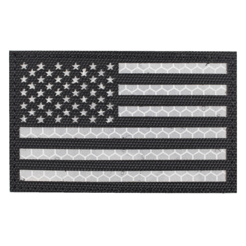 Black US Flag Reflective Patch