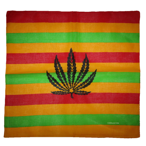 Striped Weed Leaf 22x22 Bandana