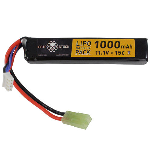 11.1V 1000mAh 15C LiPo Stick Airsoft Battery