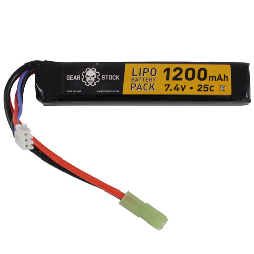 11.1V 1200mAh 25C LiPo Stick Airsoft Battery