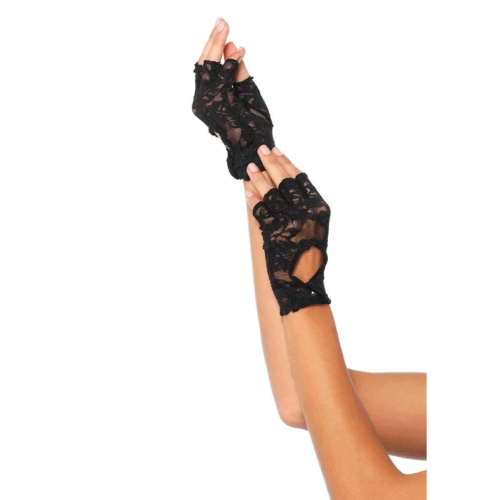 Lace Keyhole Fingerless Gloves