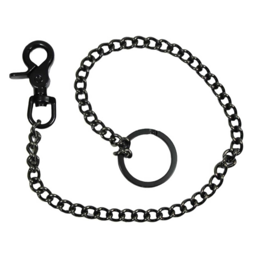 18-inch Gun Metal Wallet Chain w/ Claw Hook & Key Ring