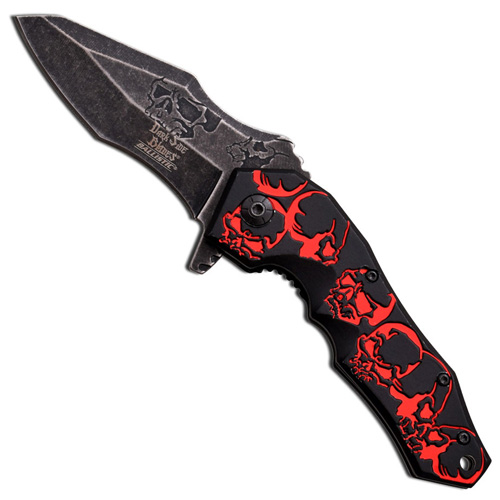 Dark Side Blades Ballistic Folding Knife - Red